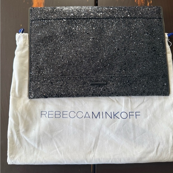 Rebecca Minkoff Glitter Black Leo Clutch - Picture 2 of 3